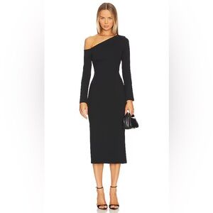 Enza Costa Exposed Shoulder Dress in Black